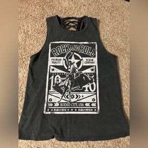 Rock and roll graphic tank top